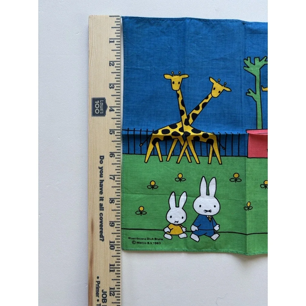 Vintage 1963 MIFFY DICK BRUNA Napkins Handkerchiefs, set of 2 Japanese Cotton